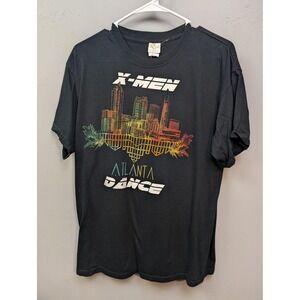Keya T-Shirt Mens M Black X-Men Atlanta Dance Graphic Skyline MC180 Cotton Tee